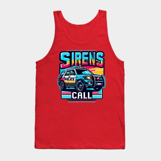 Police Car Tank Top by Vehicles-Art